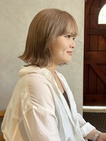 ヘアーミュゼ 井田店(Hair Musee)&nbsp;ミルクティーベージュ×外ハネボブ