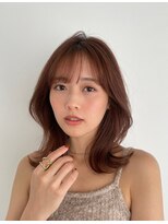 ノク 渋谷(nok)&nbsp;くびれレイヤーミディアムヘア_オリーブベージュレイヤーカット