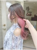 2025ロングインナーカラーピンク赤羽