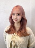 サーモンピンク_ダブルカラー_ケアブリーチ_レイヤー_ワンホン