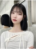 韓国風タッセルカット/ブルーブラック/黒髪ボブ　上野