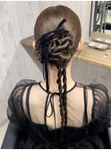 編み込み×モードカチモリhair
