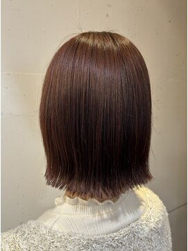 オーガニックマインド 坂戸 鶴ヶ島(organic+mind) 秋の透明感◎切りっぱなしボブピンクブラウン