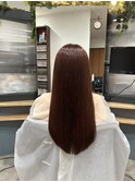 艶感あふれるシルキーストレート×ピンクブラウン