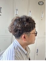 エムバランス(M.Valance) ふんわりメンズパーマとハイライト