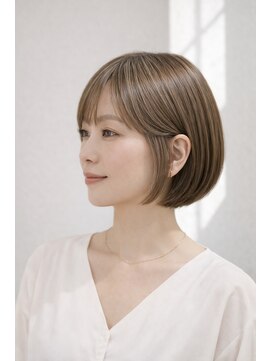 ニュースアオヤマ 新潟(news aoyama) うるツヤボブ/髪質改善トリートメント/リタッチカラー/新潟/青山