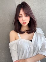 Moalana 名古屋 栄/髪質改善/縮毛矯正/レイヤー【モアラナ】 ダークパープル/ボブ/オリーブベージュ/ブリーチなし/名駅