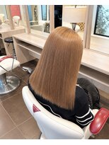 アース いわき店(HAIR&MAKE EARTH)&nbsp;オレンジベージュのミディアムロングストレート