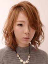 ハナブサ 藤江店(HANABUSA)&nbsp;ゆるふわエアリーパーマ。フロント流しミディアムスタイル