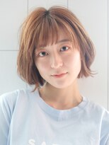 ナチュラルボブ_ココアブラウンフリンジウェーブ_77656