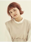 ピンクブラウン/ショートバング/ボブウルフ【新宿/新宿西口】