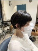 オン眉ショート×髪質改善ストレート