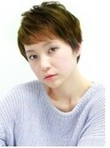 厚めバング×クラシカルヘア ラフショート
