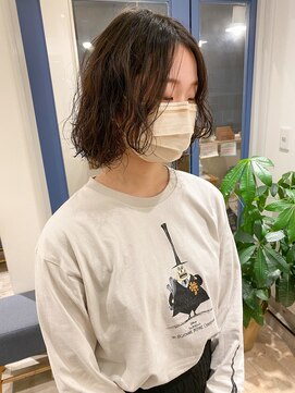 メルト 吉祥寺(melt) 【宮本】大人可愛いボブ無造作コテ巻き風パーマグレージュ抜け感