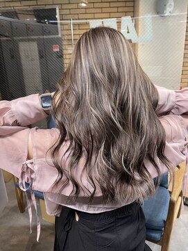 ラフ(LAFF) #バレイヤージュ#グレージュカラー#ボブウルフ#ココアベージュ