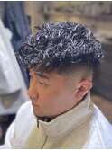 ハイライト/マッシュパーマ/ウルフ/アッシュブラック/スパイラル