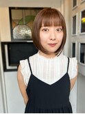 透け感シアーベージュとライン感ボブ【ラクレ/西大分】