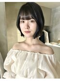 20代30代大人可愛い韓国風レイヤーショートボブアッシュブラック