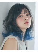 ブルーエンドカラー☆アッシュミディアム