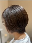 大人ショートボブ暗めカラー