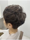 刈り上げハンサムショート×パーマ