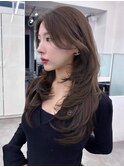 小顔顔まわり韓国レイヤー/美髪透明感カラー