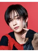 メンズショートナチュラルシースルーラウンドマッシュ