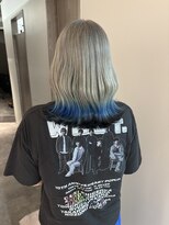 ポノ(po_no) 裾カラーエンドカラーグラデーションブルーカラーグレージュ