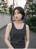 新宿若松河田ハンサムショートウルフパーマドライパーマ20代30代