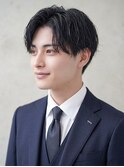 ツイスパ縦落ちメンズパーマゆるめパーマ爽やかセンターパート