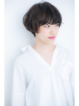 カバーヘア ブリス 川口(COVER HAIR bliss) ニュアンス感ある、黒髪マニッシュショートZ川口20代30代40代