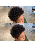 スパイキーショートベリーショートツイストスパイラルパーマ