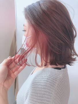 フィゼル あべのルシアス店(Aujua fizelle) インナーカラー×チェリー＊増崎彩乃