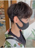 マッシュパーマのユニセックスショート