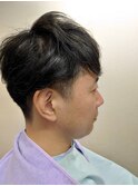 爽やかショートマッシュ ツーブロック ビジネス 学生 黒髪　束感