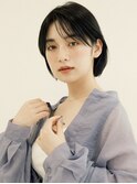黒髪/グレーベージュ/レイヤーロング/前髪パーマ[新宿駅]