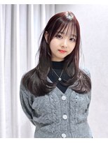 カシュカシュ 表参道(cache cache)&nbsp;薄め前髪顔まわりレイヤーシースルーぱっつん前髪おくれ毛