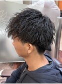 ツイストスパイラルパーマ/フェード/波巻き/メンズ/ショート