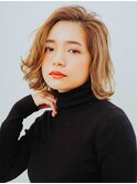 黒髪ボブルフネビージュ小顔ワンレンスペインカール