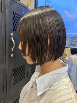 アチーブ ヘア デザイン(achieve hair design) 切りっぱなしぱつっとボブツヤ髪ストレート髪質改善20代30代40代