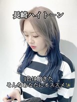 コワファースト長崎シャンプーボーイ 2nd(COIFF1RST 長崎 SHAMPOO BOY)&nbsp;韓国ハイトーン グラデーション シルバー ネイビー ケアブリーチ