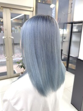 ユニークノベル 中央林間(unique novel) アイスブルー透明感ヘア　ブリーチダブルカラー10代20代髪質改善