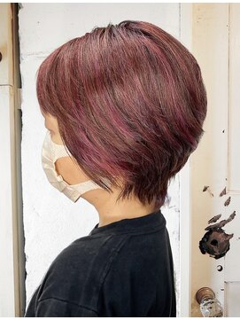 エノア 東京(ENORE) 白髪ぼかしハイライトにピンクをプラスして華やかに