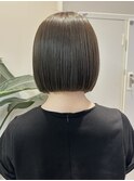 切りっぱなしボブ/ボブ/オリーブカラー/北千住