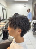 ツイストスパイラルパーマ ツイストパーマ かき上げヘア 眉毛