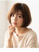 白髪ぼかしハイライト×くすみカラーの軽やかボブ/川越/白髪染め