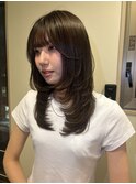 ミディアムハッシュ◎レイヤーカット