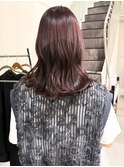 大人透明感なグレージュセミロングスタイル