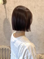 ディーヴァヘアーエズ(DIVA hair Eze)&nbsp;切りっぱなしボブ/オレンジブラウン/ブリーチなしカラー/小顔