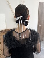 ウル 岡山駅店(ULu.)&nbsp;結婚式ヘア二次会ヘア編みおろしカチモリシニヨン岡山ヘアセット
